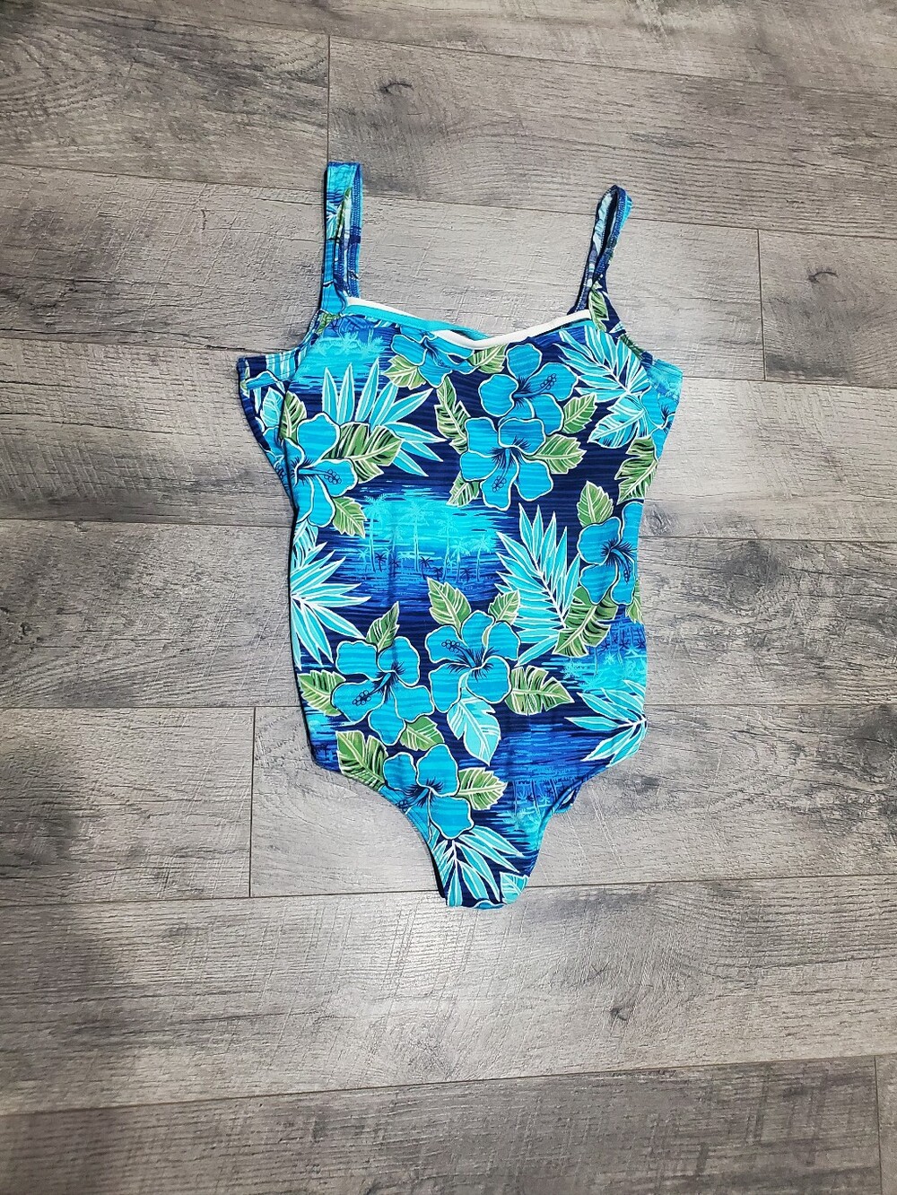 Blue Tropical Bathing Suit